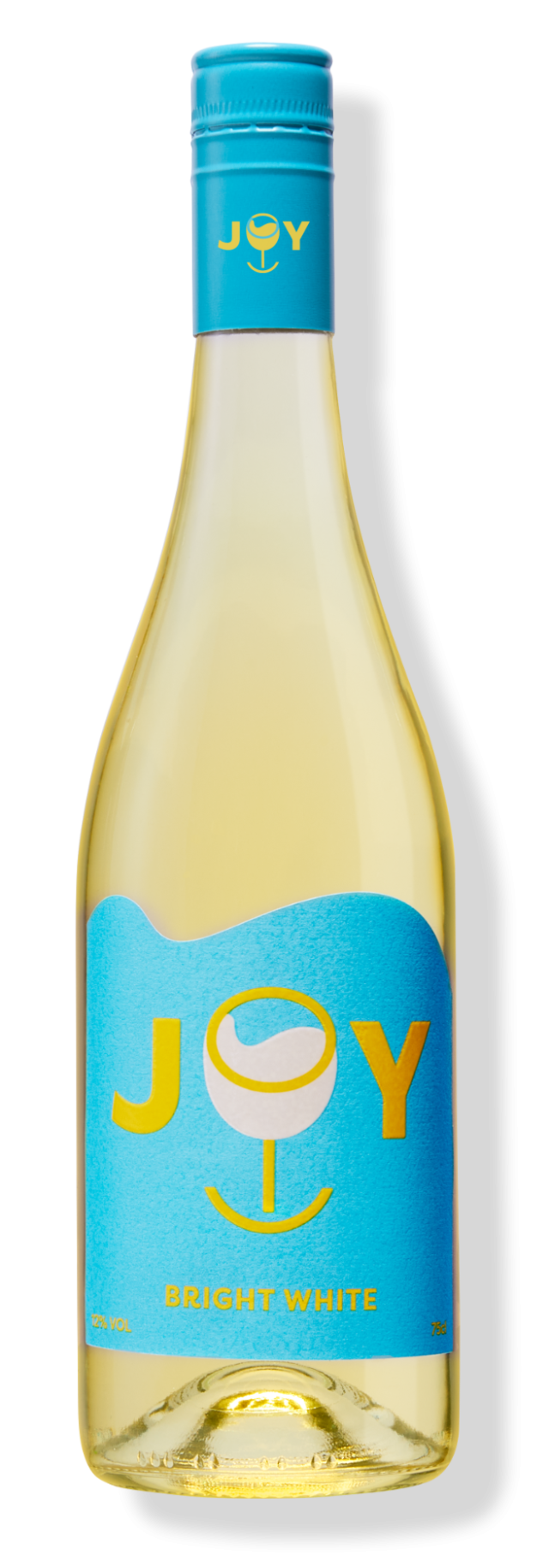 A bottle of Joy Bright White wine.