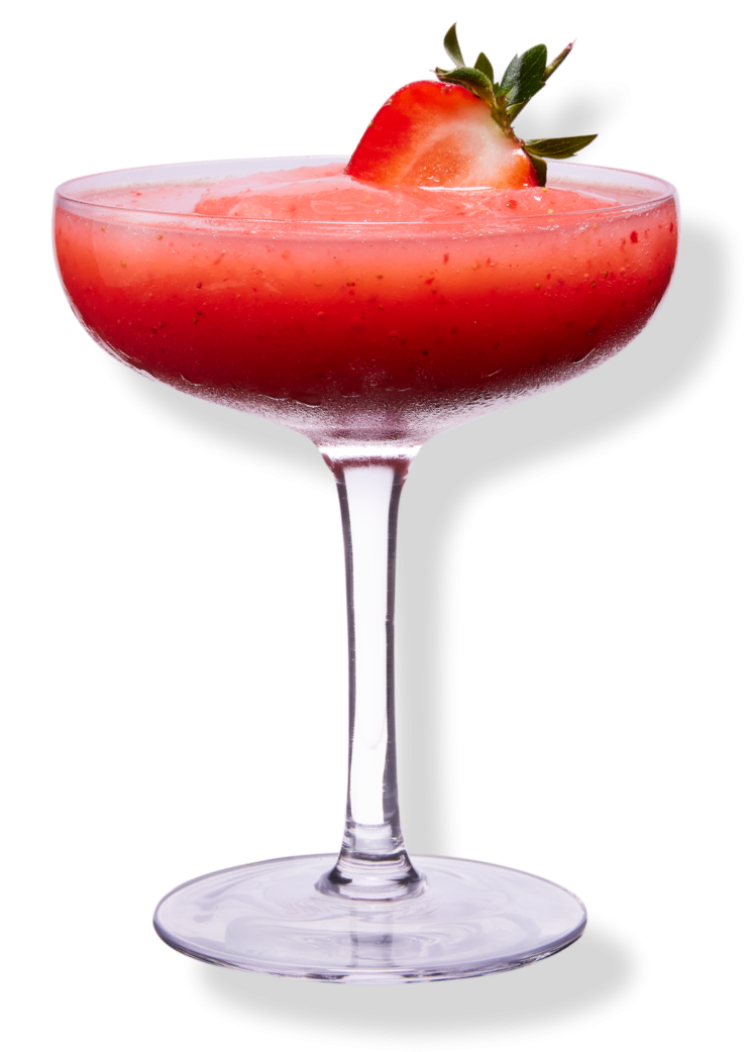 A frozen strawberry cocktail.